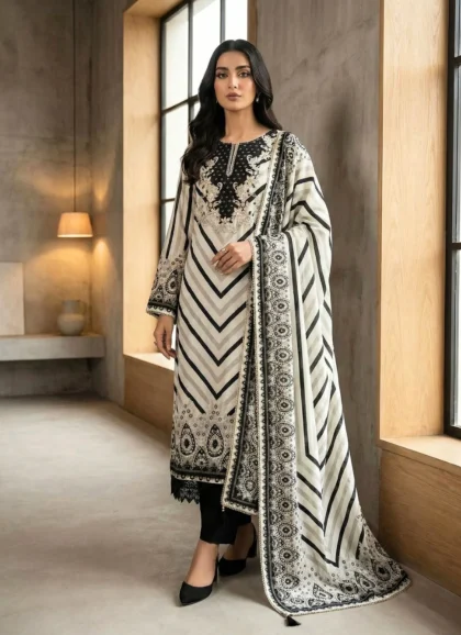 Black silk blend salwar kurta dupatta set for women elegant ethnic wear