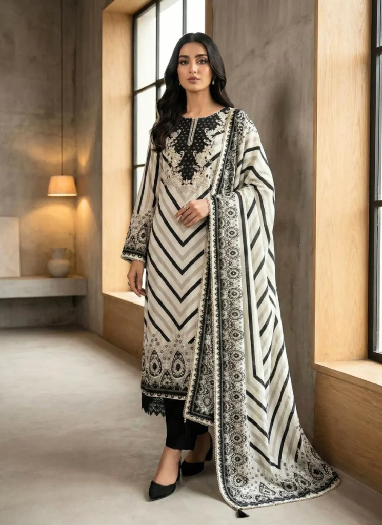 Black silk blend salwar kurta dupatta set for women elegant ethnic wear