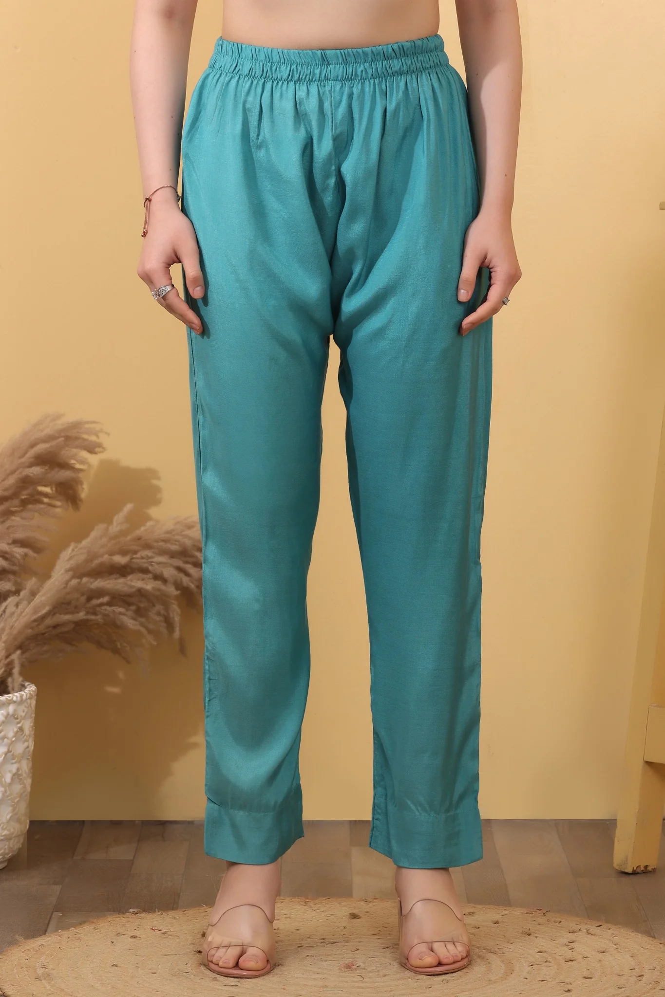 Aqua Silk Blend Salwar Kurta Dupatta Set - Image 7